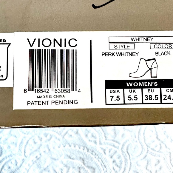 Vionic Women's Perk Whitney Ankle Boot Black 7.5 NIB - Picture 5 of 15